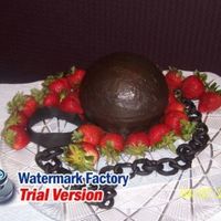 Ball And Chain Groom's Cake The Bride and Groom requested a ball and chain Groom's cake. I already had the 3D ball pan so I just used it. The cake was dark...