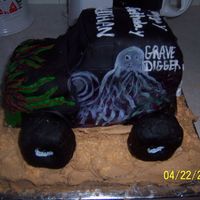 Grave Digger My cousin's little boy requested a Monster Truck cake and wanted Grave Digger. I found a side view of the real truck and did my best...