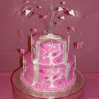 Hearts Fashioned from the bridal shower invitation. Gumpaste/fondant accents.