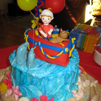 Little Fisherman & Pal 1 year old birthday day . Dad loves fishing you this seemed appropriate for son. Bottom layer, Vanilla, middle layer chocolate and top...