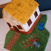 Pauper Cottage This cake was to go with the castle cake for a Ladies Meeting at my church. I loved these cakes.....was very close to tears when i had to...