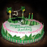 Mr. Alligator Cake White Almond Sour Cream layer cake, iced in almond buttercream. Fondant/gumpaste alligator and leaves. Cake "theme" based on...