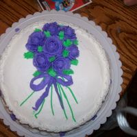 Birthday Cake With Purple Roses This is my "grand finale" cake from the Wilton I class.