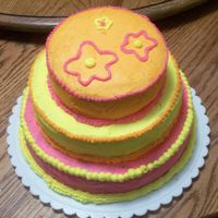 Dots And Flowersteenage Birthday Cake I made this cake for my daughter's 14th birthday. She did the flowers on the top. The cake is white chocolate pound cake and it was...