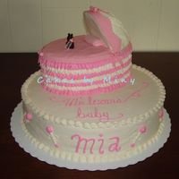 Baby Bassinet WASC cake with strawberry mousse filling, all BC with some fondant details, the only non edible item is the plastic baby bottle. TFL!