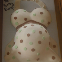 Pregnant Belly Cake used sports ball pan for forms