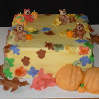Baby Shower 12 inch chocolate bc except gumpaste teddy bears and fondant accents
