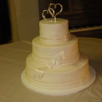 Wedding Cake pumpkin flavored wedding cake, based on design on pink cake box web site. all bc execept fondant bow/ribbon