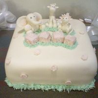 Jungle Animal Baby Shower Cake This was my 2nd attempt at using fondant. ( I would like to say first because i dont think the 1st time truely counted!, :) i was so happy...