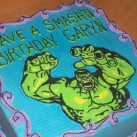 Hulk Birthday Cake All buttercream, hulk FBC transfer.