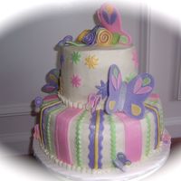 Butterflies And Flowers The Mom-to-be knew she was having a girl and decorated the baby's room in pink and purple butterflies. So I followed that as the theme...