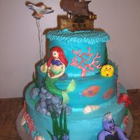 Under The Sea I made this cake for my daughter's 5th birthday. It is buttercream with fondant and royal icing decorations, the shells are chocolate...