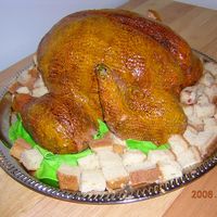 Turkey Cake Turkey Cake, No airbrush so I used the Wilton Spray Cans