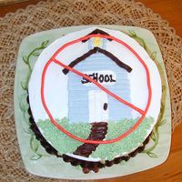 End Of School I made this cake for our annual end-of-school party. It's done completely in buttercream with various tips used for the designs.