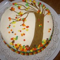 Fall Cake I know around here that the leaves haven't really started turning yet, but I kind of wanted to do a fall cake and a back to school...