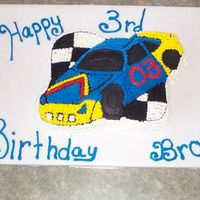 Wilton Race Car This is done using the Wilton Race Car pan. I hate making black frosting so this time I got the Wilton stuff pre made in a tube. This...