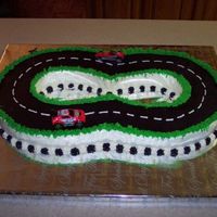 Double Horseshoe Race Track Double Horseshoe Race Track Cake. Made with fondant track.