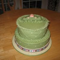 Img_2372New.jpg this is a 10" and 8" yellow cake torted and filled with bavarian cream, iced in buttercream, the peapod is fondant. thanks for...