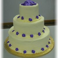 50Th Anniversary Cake This was for a couple who didn't have a real wedding cake. I should have really looked at my placement of my violets before snapping...