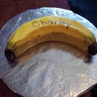 Banana Smash Cake This is the smash cake I made to go with the monkey cake for my grandson's first birthday. It is chocolate fudge with buttercream...