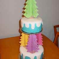 Pine Tree Cake Tiered tree cake made per Wilton instructions, I was very happy with the results. I also added buttercream balls around the bases of both...