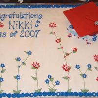 Graduation Sheet Cake This is inspired by a photo I saw on here - sorry, I can't rememberwho! Buttercream with fondant accents. I need practice on my...