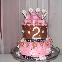 Kate's Birthday Cake Yellow cake with chocolate icing and chocolate cake with buttercream. It's a little busy, but my daughter won't care!