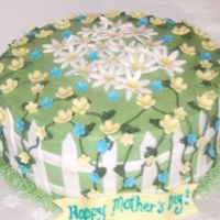 Cake For My Mom Buttercream with fondant accents. This is pretty busy, but my momdidn't mind!