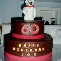 Brian From Family Guy Birthday Cake Stacked cake with Brian figure from the tv show Family Guy handmade from gumpaste.