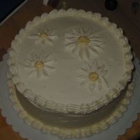 White On White Daisies I was bored and had left over icing, so I practiced icing and shell borders.