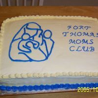 Moms Club For local MOMS Club Open House. Logo was done with a gel transfer.