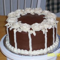 Chocolate Chocolate Cake, iced with Chocolate buttercream. All decorations are buttercream as well.