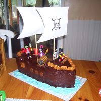 Pirate Ship Cake Pirate Ship Cake using Playmobil accessories