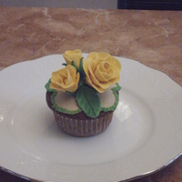 Gumpaste Roses Gumpaste roses on chocolate cupcake.