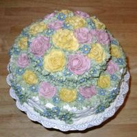 Covered In Roses, Top View Probably my favorite cake! Made it for a friend's shower.