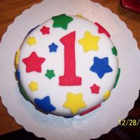 1St Birthday Smash Cake 1 Of 2 First time with fondant. Smash cakes for my son's first birthday. One is stars, the other polka dots.Lots of fun!!!