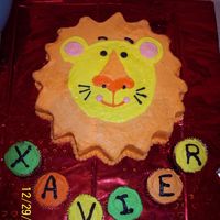 Lion Head Lion cake done in buttercream for my son's first birthday.Thanks to sasherry for the inspiration...