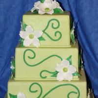 Ices 2010 Green W/ Flowers Green fondant was colored with Crystal Colors Lime green. I love this color! Flowers were made using a tulip petal and viener then dried in...