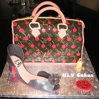 Purse And Shoe I made a replica of a Louis Vuitton Cerises print Speedy and a Christian Louboutin shoe for a coworker's birthday.