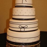Licorice Lace This cake is covered in fondant and the thin black stripes and bows are in black licorice lace. This cake is featured in the Martha Stewart...