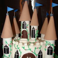 Castle White castle with fondant turrets. I donated this cake to my children,s school for a silent auction. I can't wait to see how the...