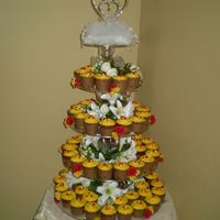 Vanilla & Chocolate Chips Cupcakes Top With Royal Icing Cupcakes Tier for Latifah's Wedding Dinner.