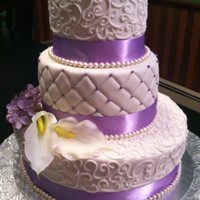 Calla Lillies & Hydrangea My 1st wedding cake and it was for my sister-in-law so I was very nervous! All white cake (her choice) with Jennifer Dontz's chocolate...