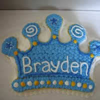 Boy Crown Crown cake using Wilton crown pan for my son's 1st birthday (see stacked crown cake picture - that went with it). All BC.