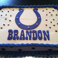 Colts Cake Colts cake with the name done in the font used for the Colts logo.