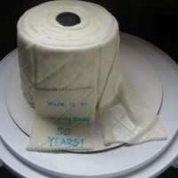 Toilet Paper Roll Toilet paper roll cake for 50th birthday. White cake covered in white fondant with black fondant center to look like 'roll'. Used...