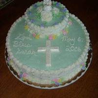 First Communion First Communion cake for my friends daughter. It is a Lemon cake with bc. It didn't come out quite how I had it pictured in my head...