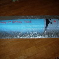 Light Saber Cake I made this cake for a 6 year old boy. Thanks to Mac for a great idea! The cake is Fr. Vanilla with BC. Some fondant accents (black). I...