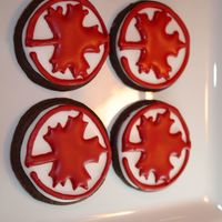 Air Canada Cookies Rolled Chocolate cookies with Antonia74's RI. Made for a group of Air Canada employees finishing up their training.