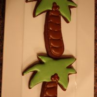 Palm Trees large palm tree cookies. Rolled chocolate cookies with royal icing.
